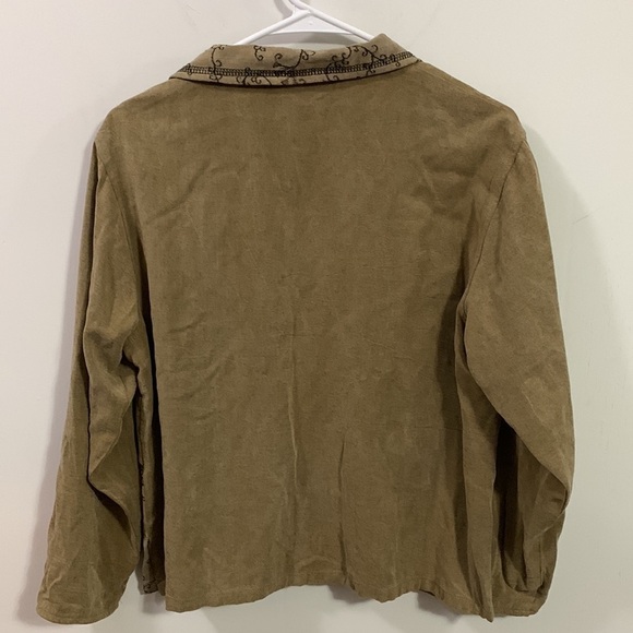 Timbuktu Station light jacket, collar sleeves bottom embroidered, Sz 2 see below - Picture 3 of 5